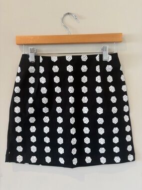 NWOT Rose Cut Clothing Black Dice-Print Mini Skirt